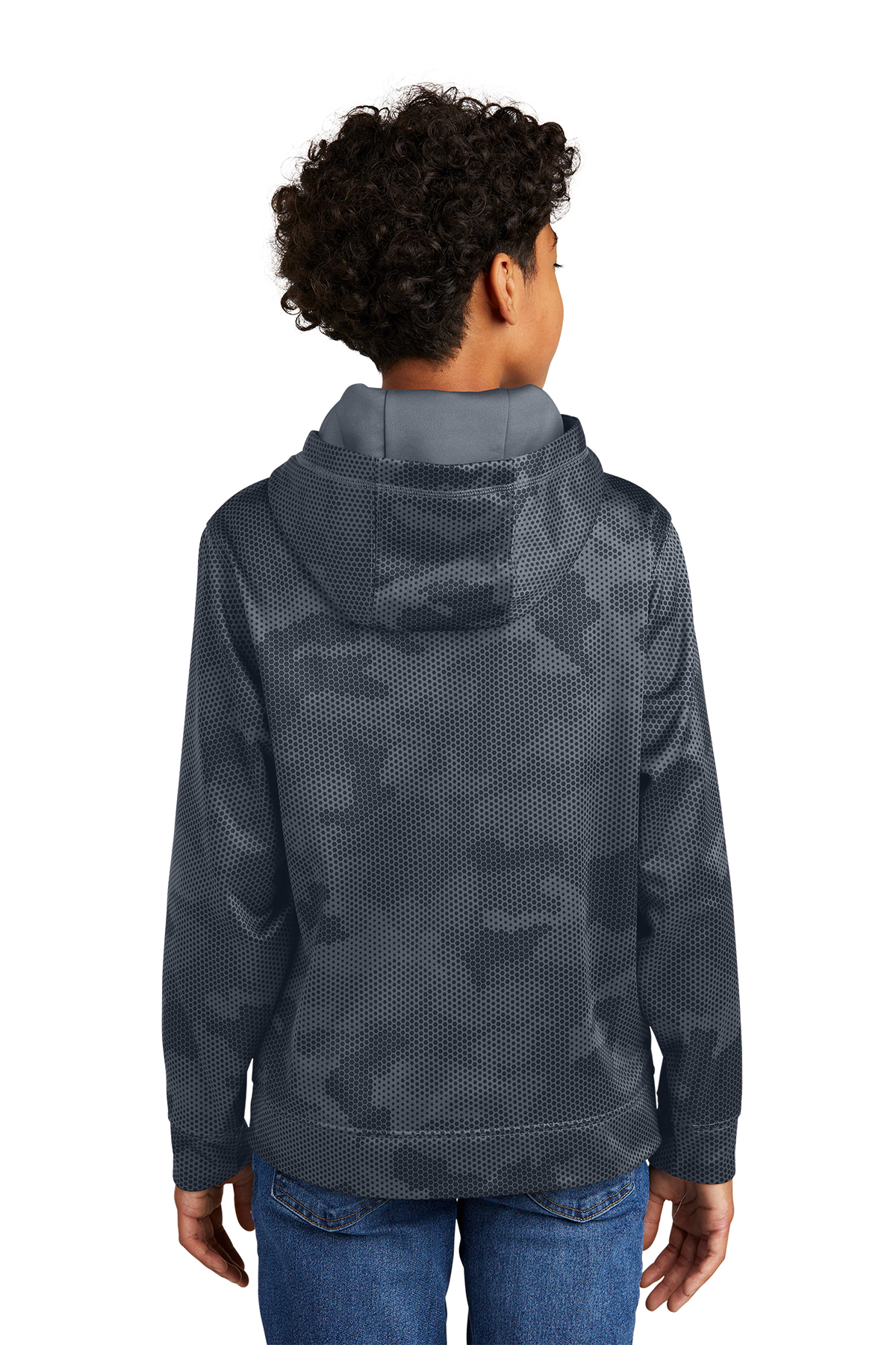 Sport-Tek Youth Sport-Wick CamoHex Fleece Hooded Pullover Sport-Tek Youth Sport-Wick CamoHex Fleece Hooded Pullover