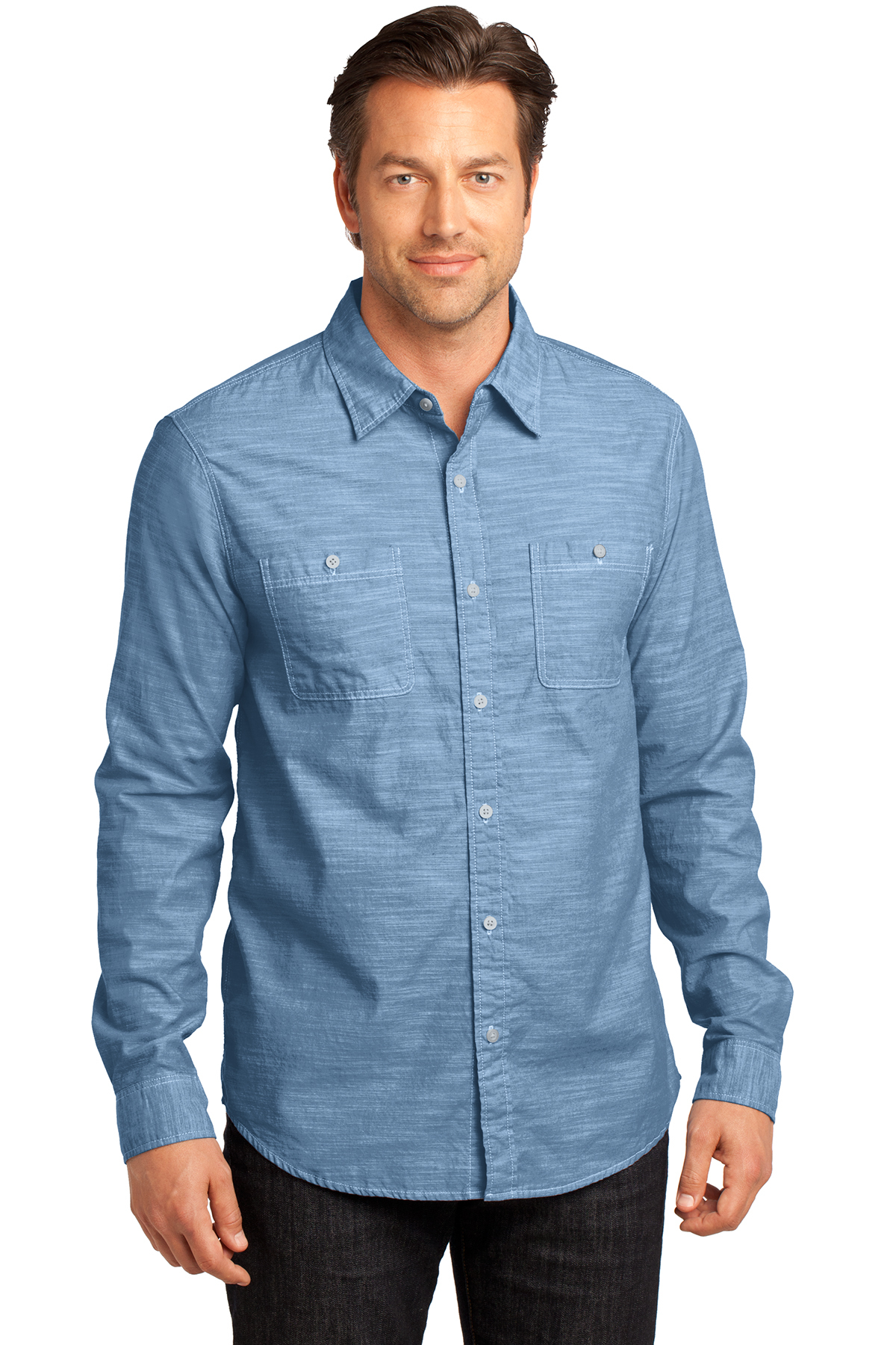 District Made® - Mens Long Sleeve Washed Woven Shirt | Product | Online ...