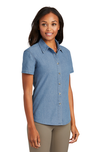 Port & Company - Ladies Short Sleeve Value Denim Shirt | Product | SanMar