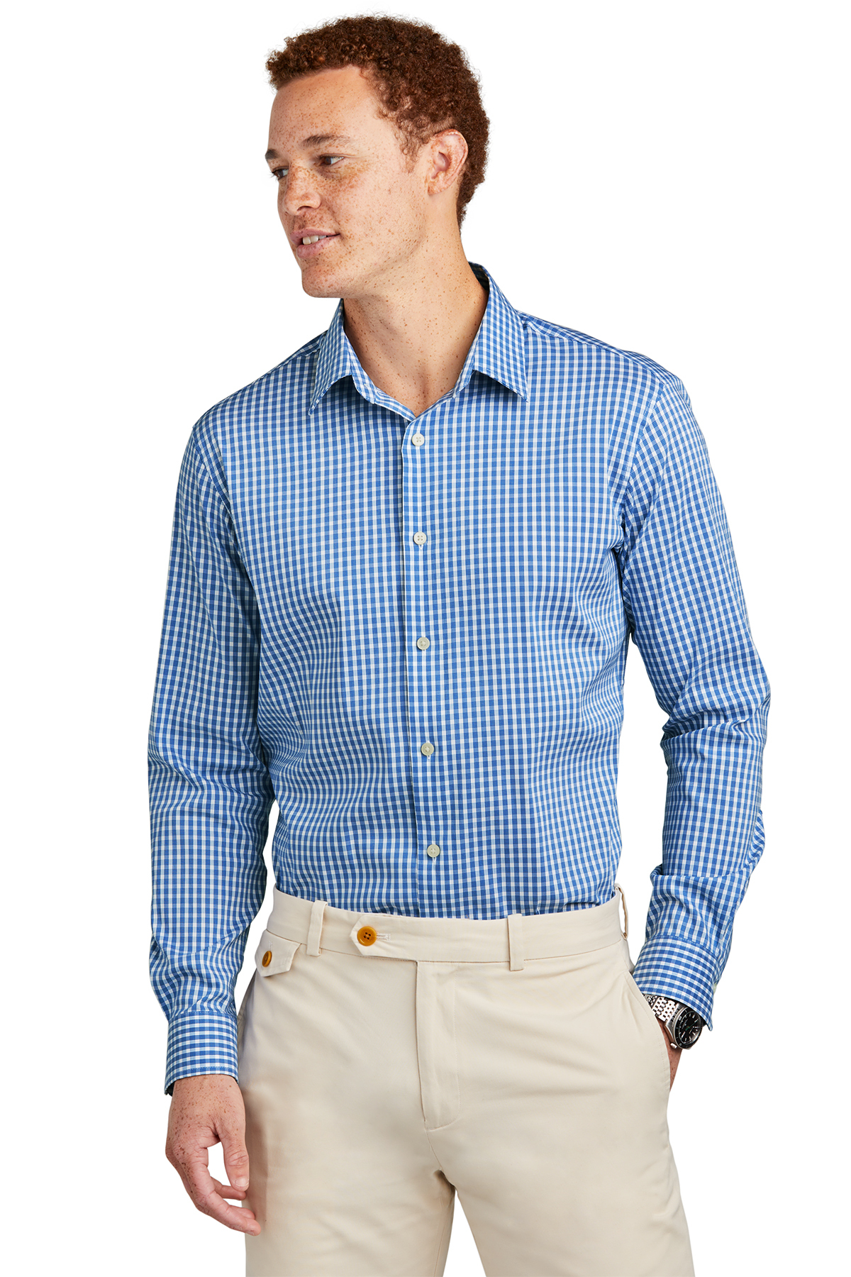 Brooks Brothers Tech Stretch Patterned Shirt | Product | SanMar