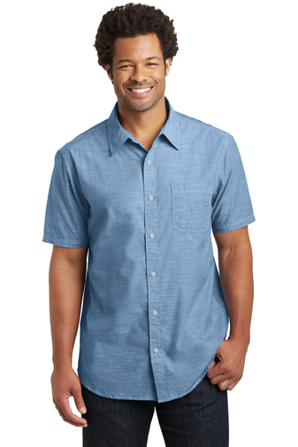 District Made Mens Short Sleeve Washed Woven Shirt | Product | SanMar
