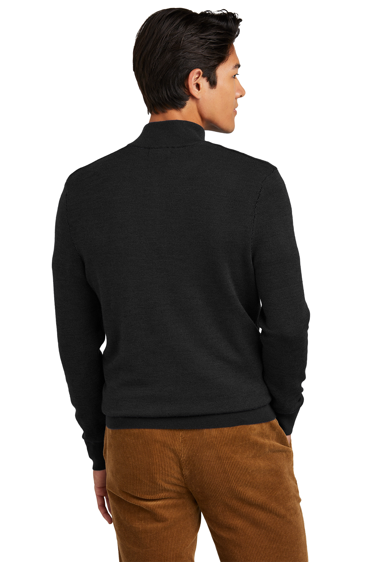 Brooks Brothers Washable Merino Birdseye 1/4-Zip Sweater