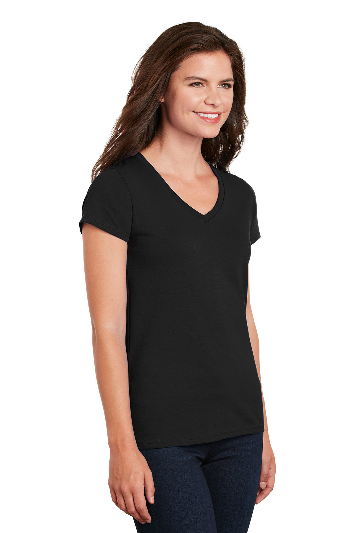 Download Gildan® Ladies Heavy Cotton™ 100% Cotton V-Neck T-Shirt ...