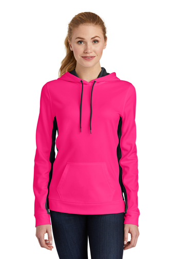 Sport-Tek Ladies Sport-Wick Fleece Colorblock Hooded Pullover | Product ...