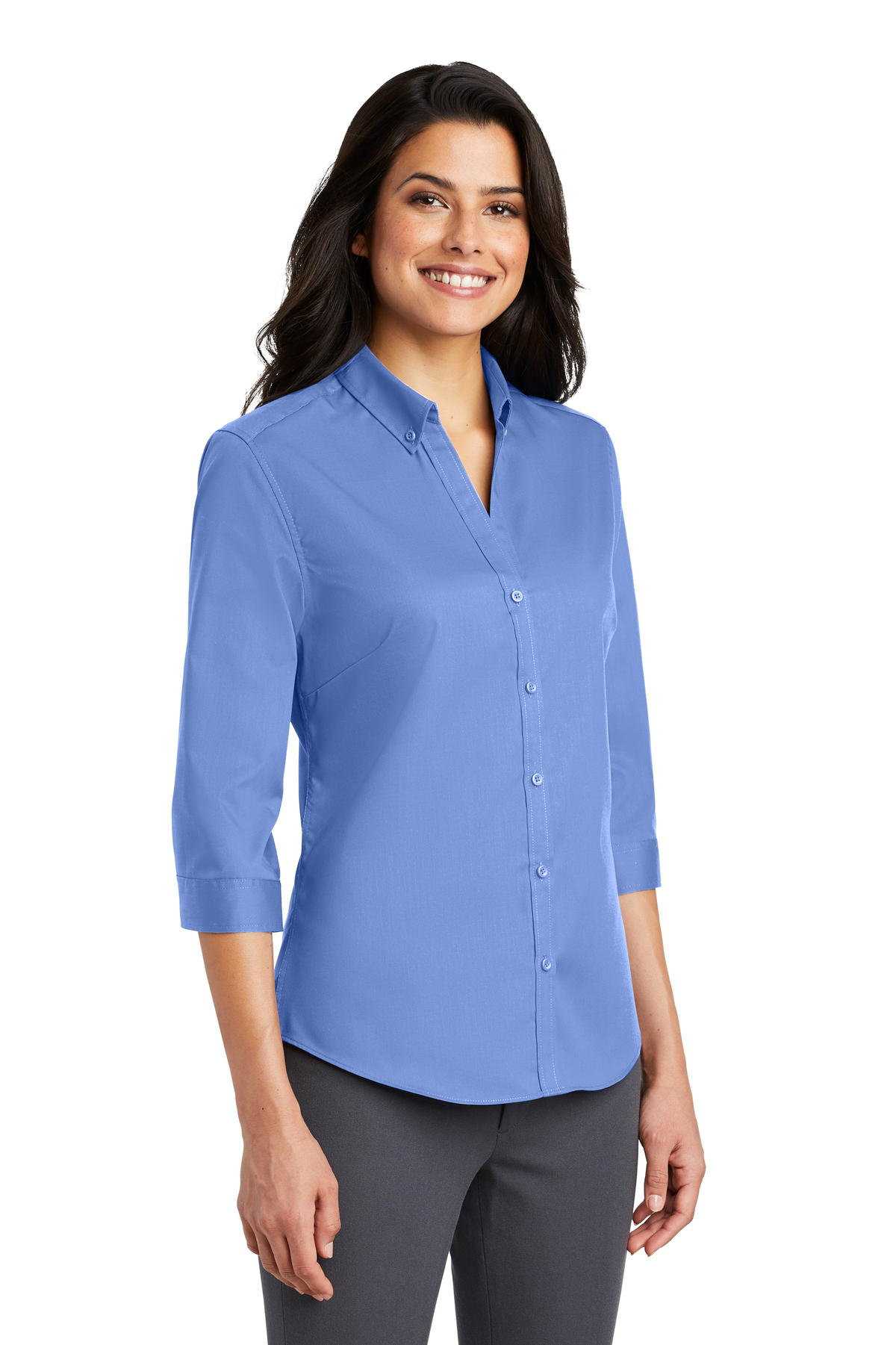 Port Authority Ladies 3/4-Sleeve SuperPro Twill Shirt | Product ...