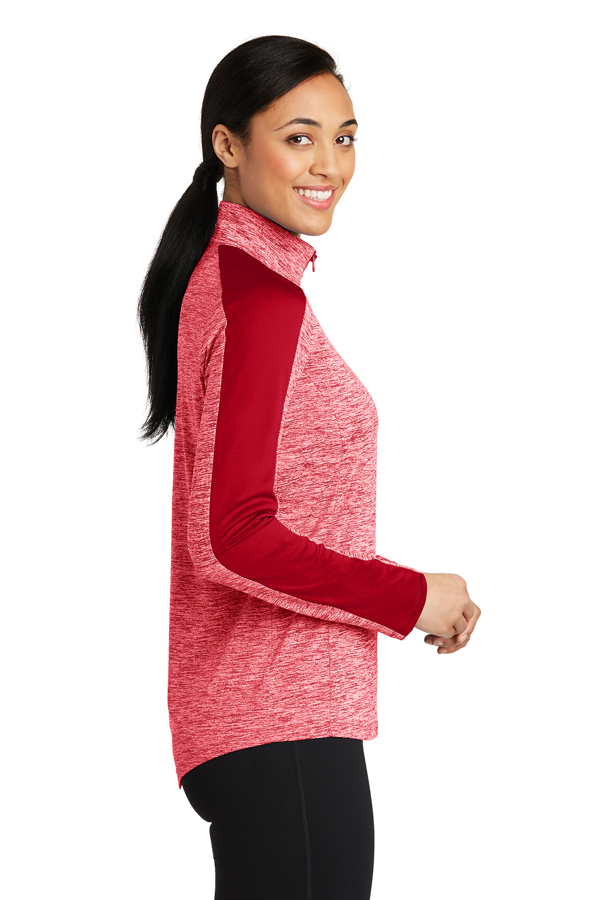 Sport-Tek Ladies PosiCharge Electric Heather Colorblock 1/4-Zip Pullover |  Product | SanMar