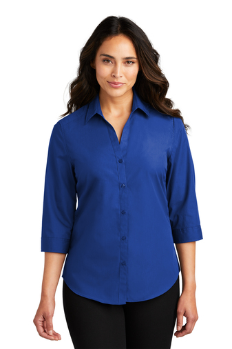 Port Authority Ladies 3/4-Sleeve Carefree Poplin Shirt | Product | SanMar