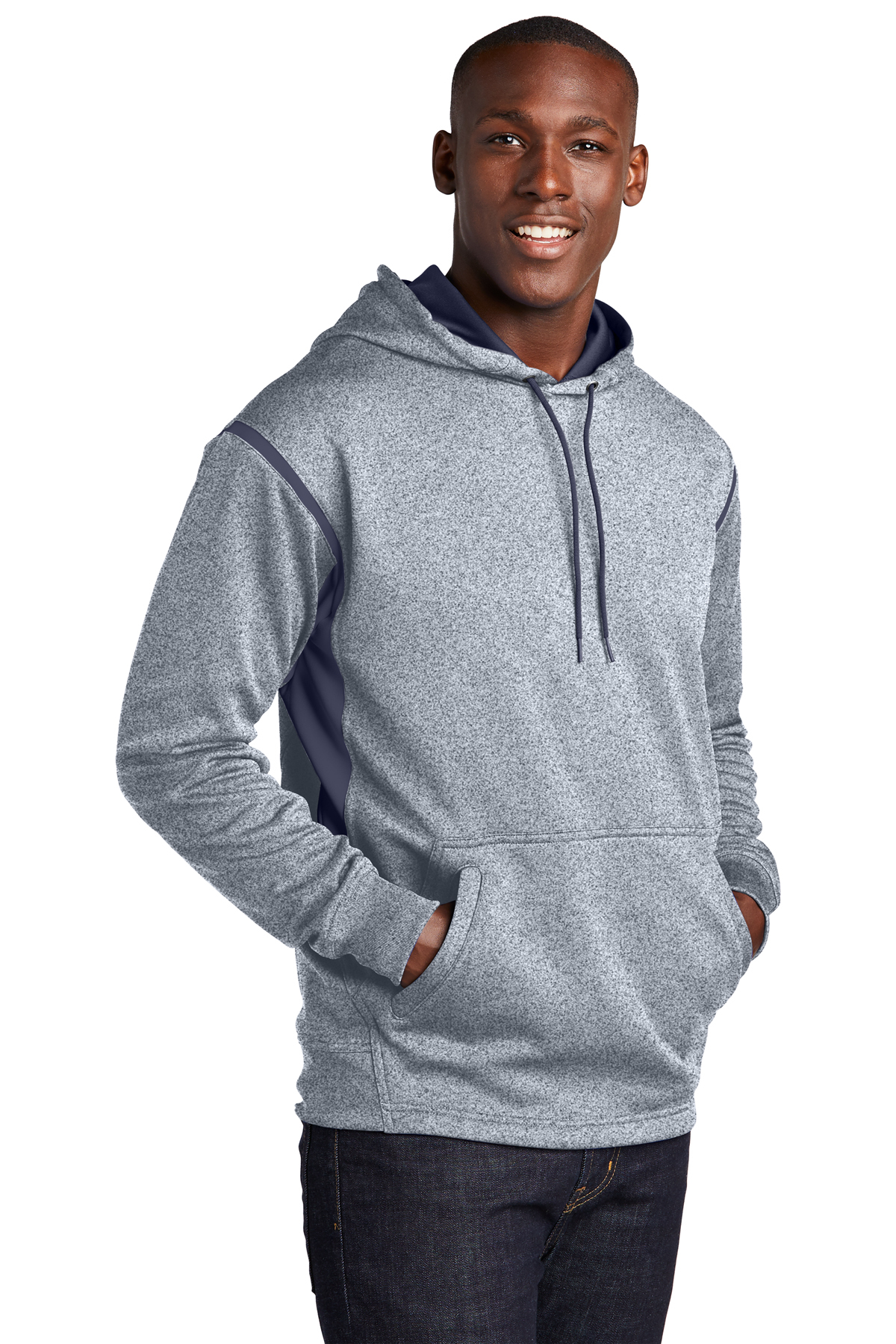 Sport-Tek Tech Fleece Colorblock Hooded Sweatshirt | Product | SanMar