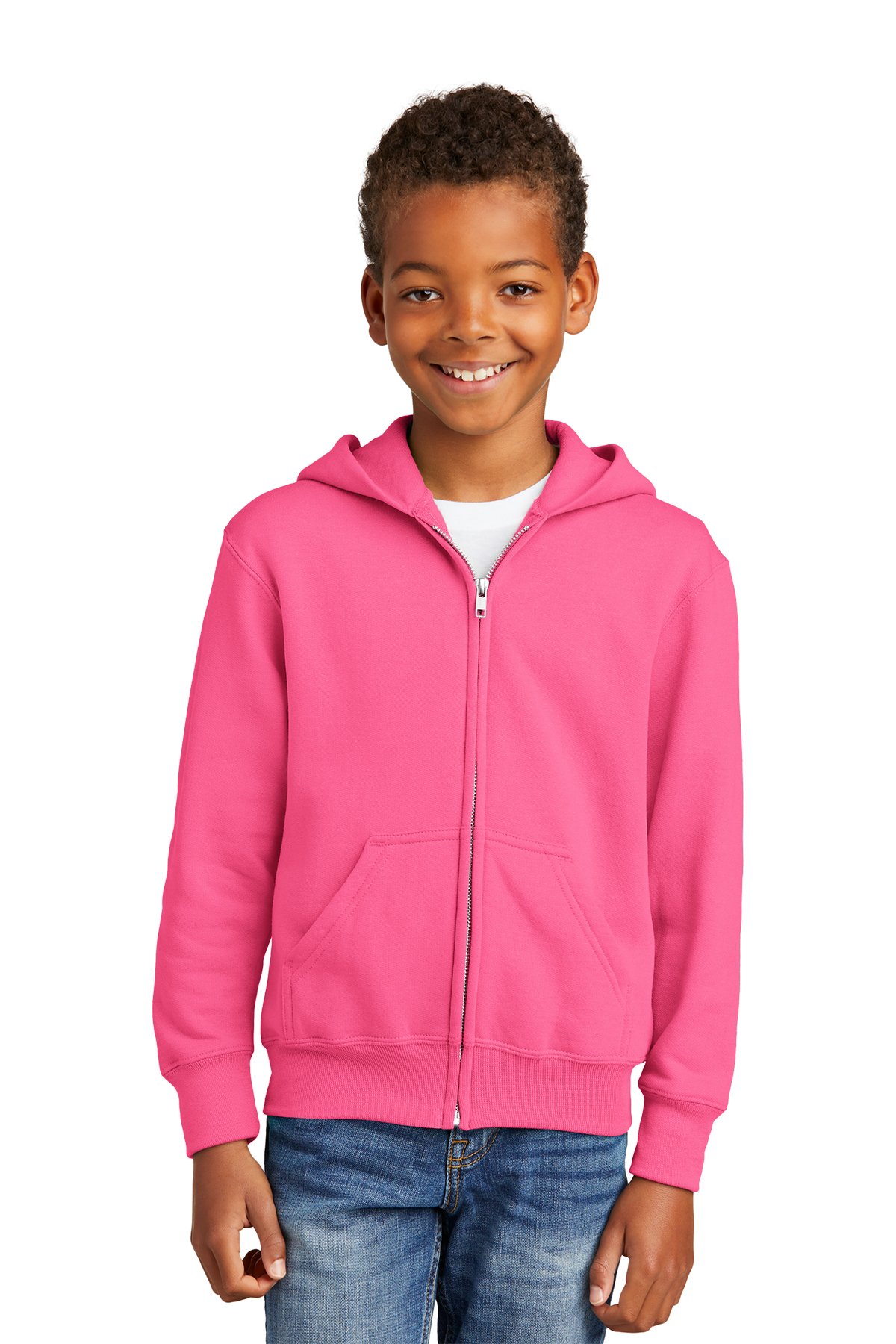 Kid's Rhombus Jacquard Fleece Lining Jacket, Warm Zip Up Hooded