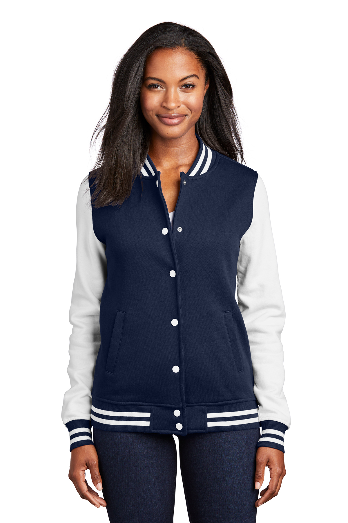 Cotton fleece varsity jacket online