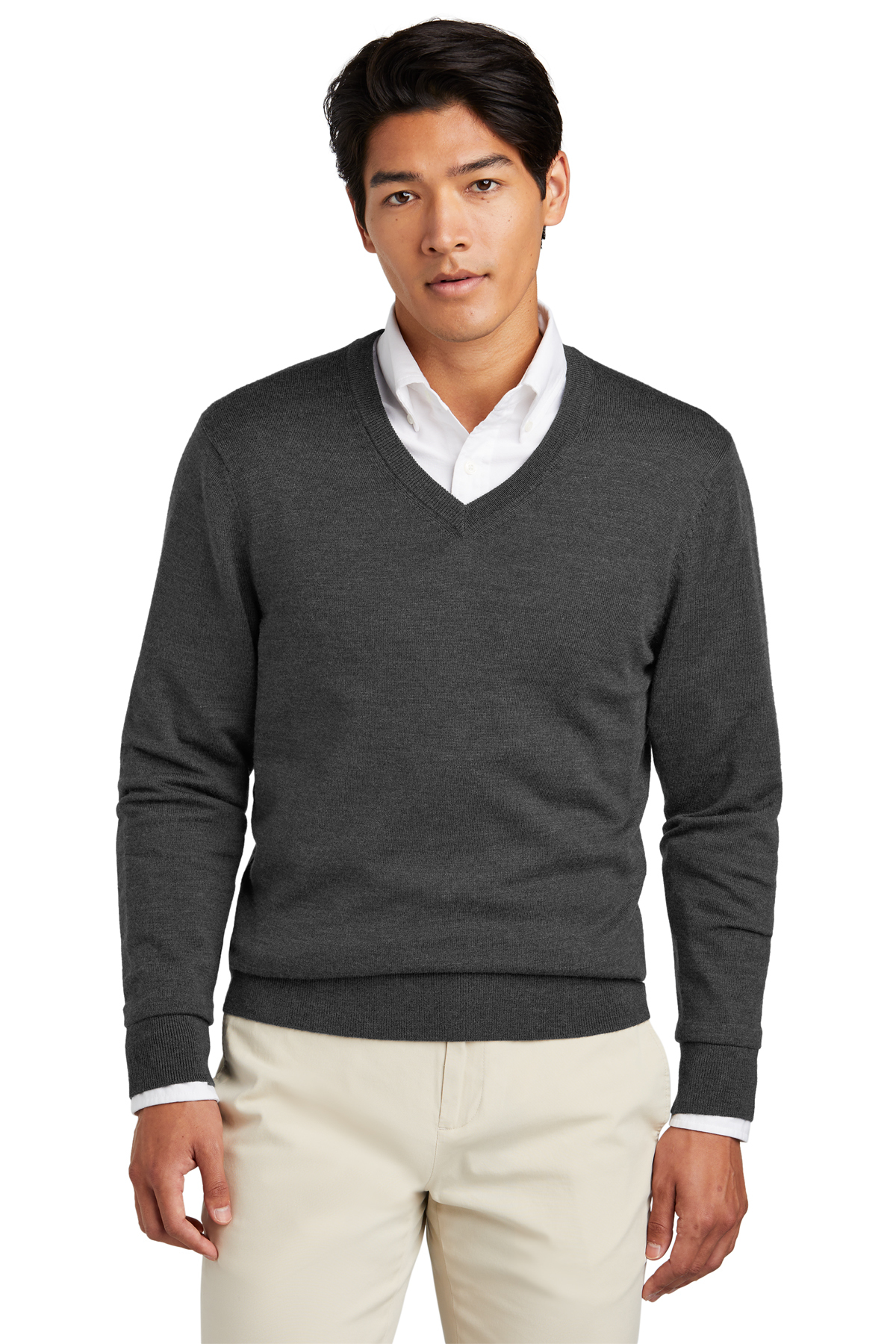 Brooks Brothers Washable Merino V-Neck Sweater | Product | SanMar