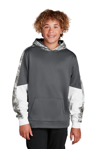 Sport-Tek Youth Sport-Wick ® Mineral Freeze Fleece Colorblock Hooded ...