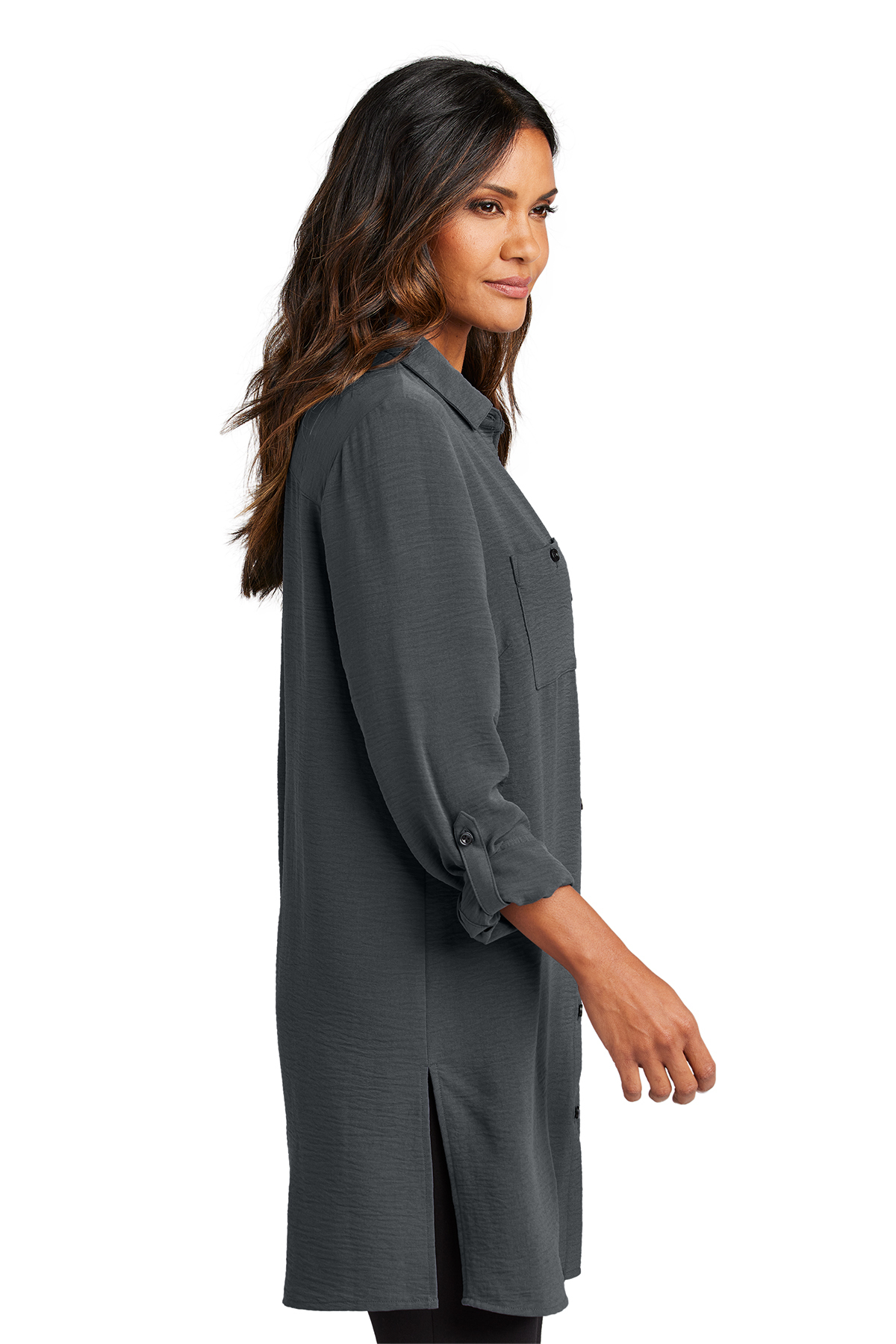 Port Authority Ladies Textured Crepe Long Tunic | Product | SanMar