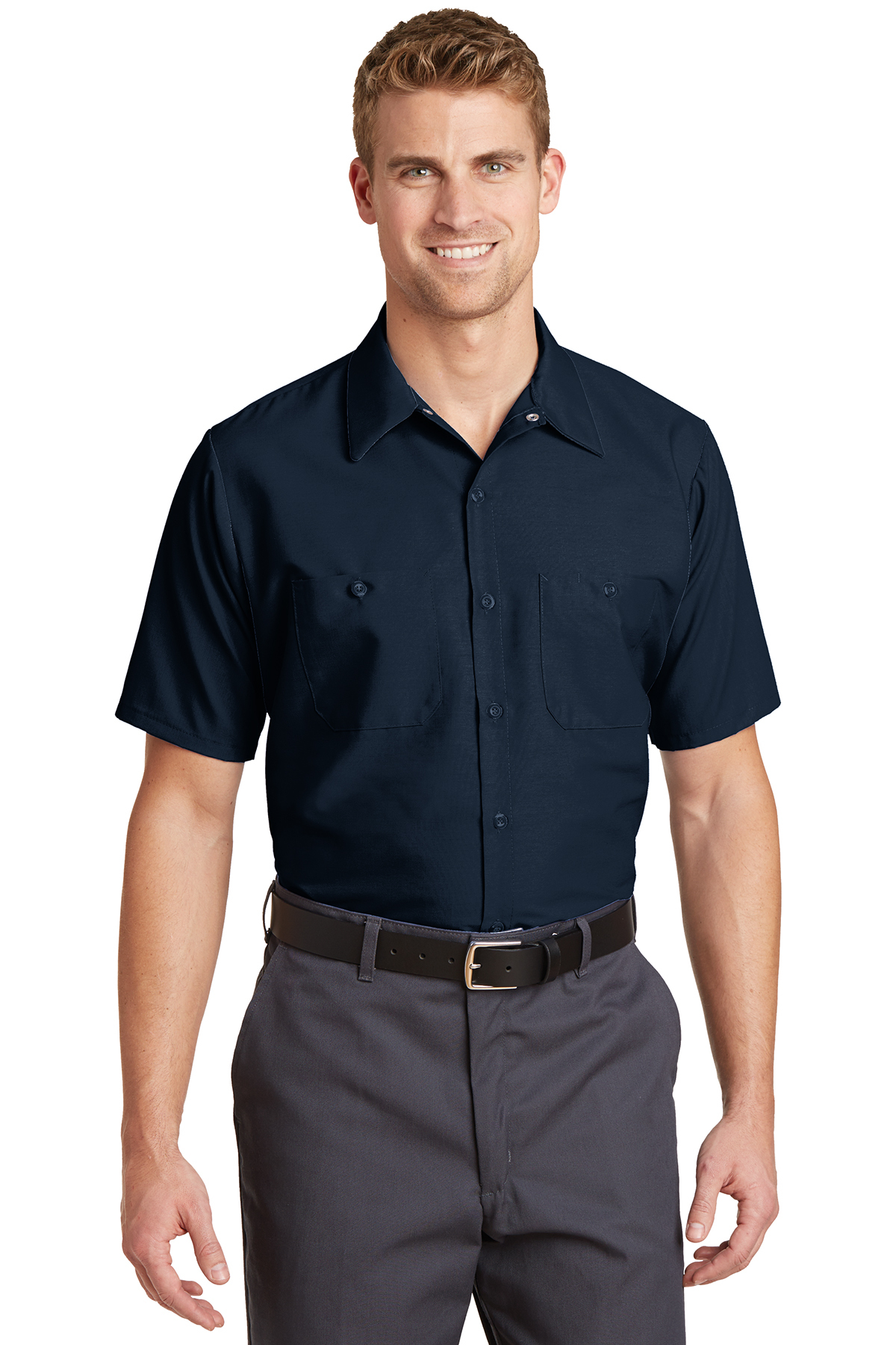 Red Kap Long Size, Short Sleeve Industrial Work Shirt | Product | SanMar