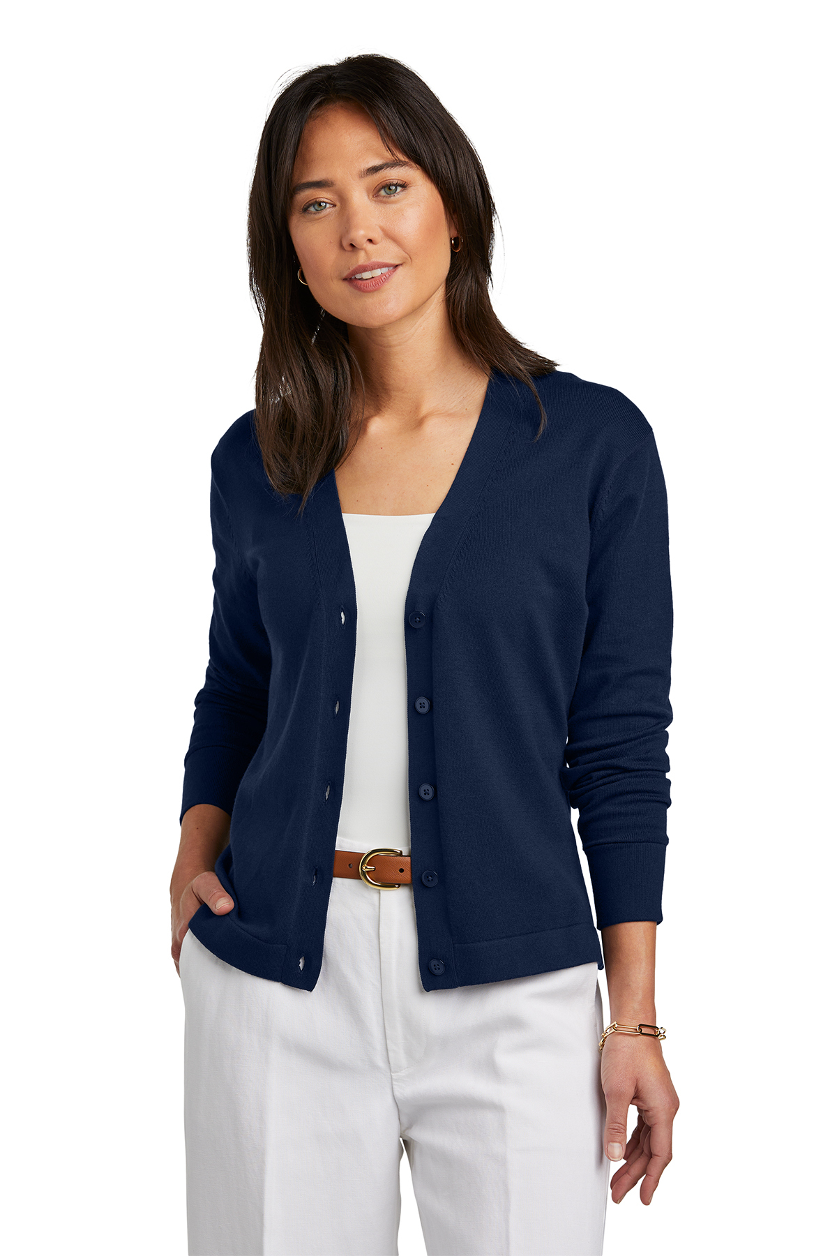 Brooks Brothers Women\'s Cotton Stretch Cardigan Sweater | Product | SanMar