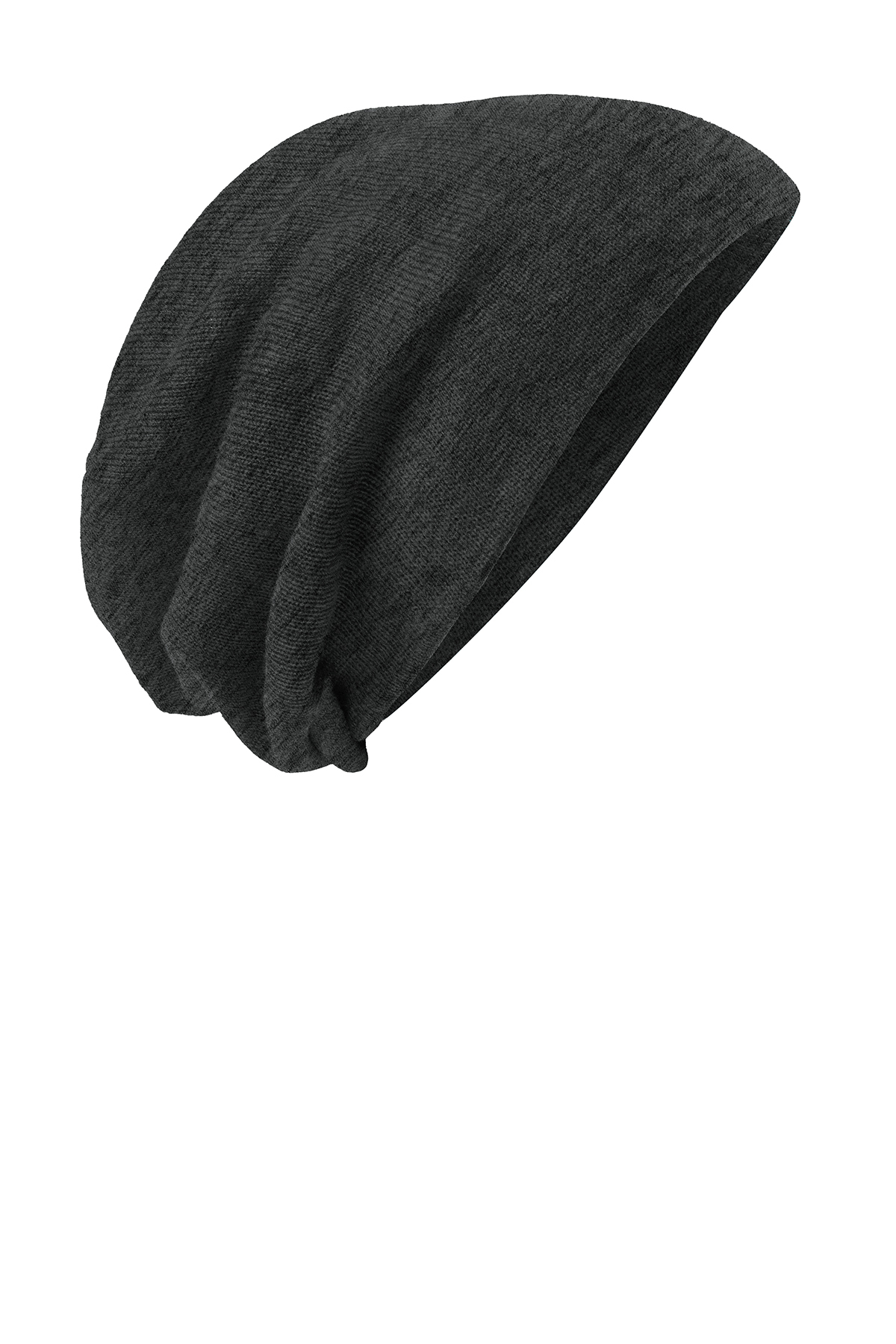 Reversible Slouchy Beanie- Marled Grey & Solid Charcoal Grey