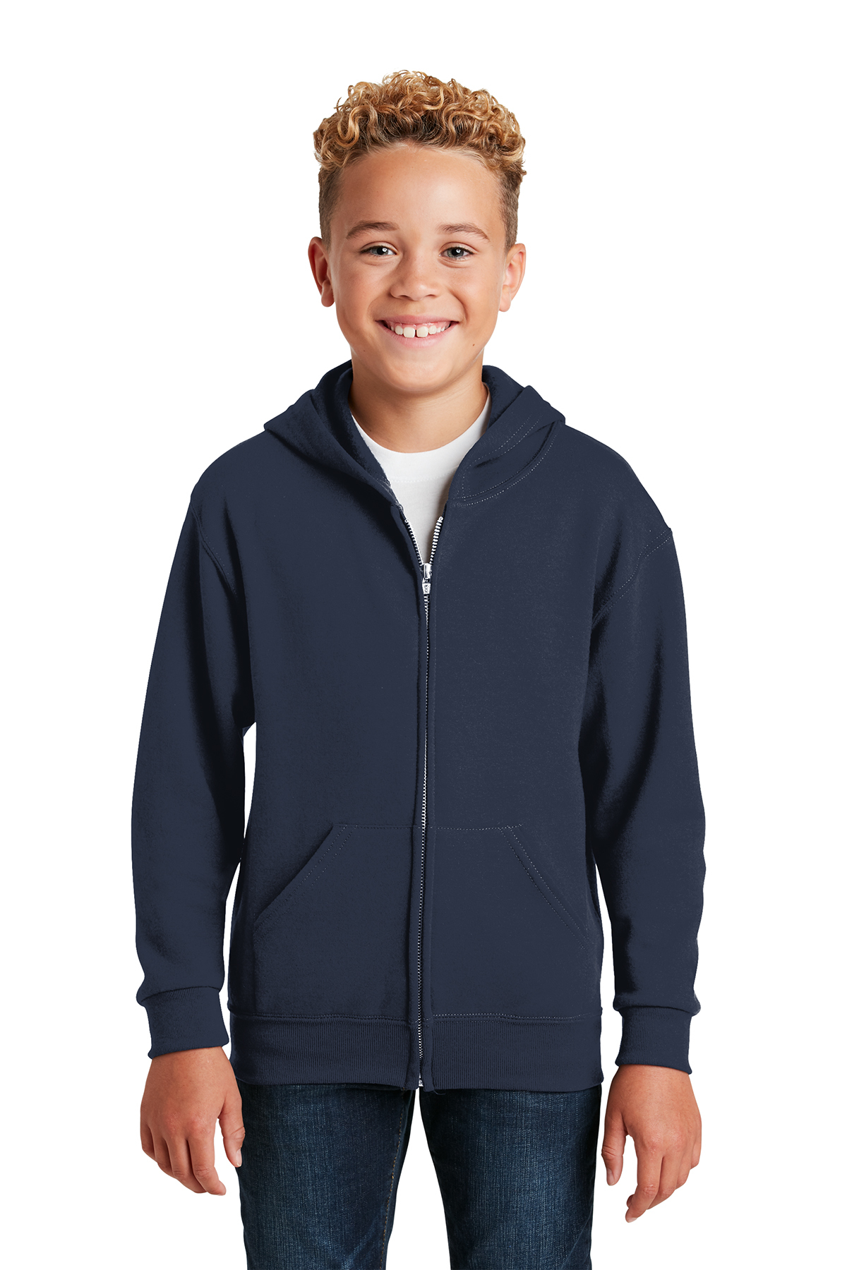 Jerzees - Youth NuBlend Full-Zip Hooded Sweatshirt | Product | SanMar