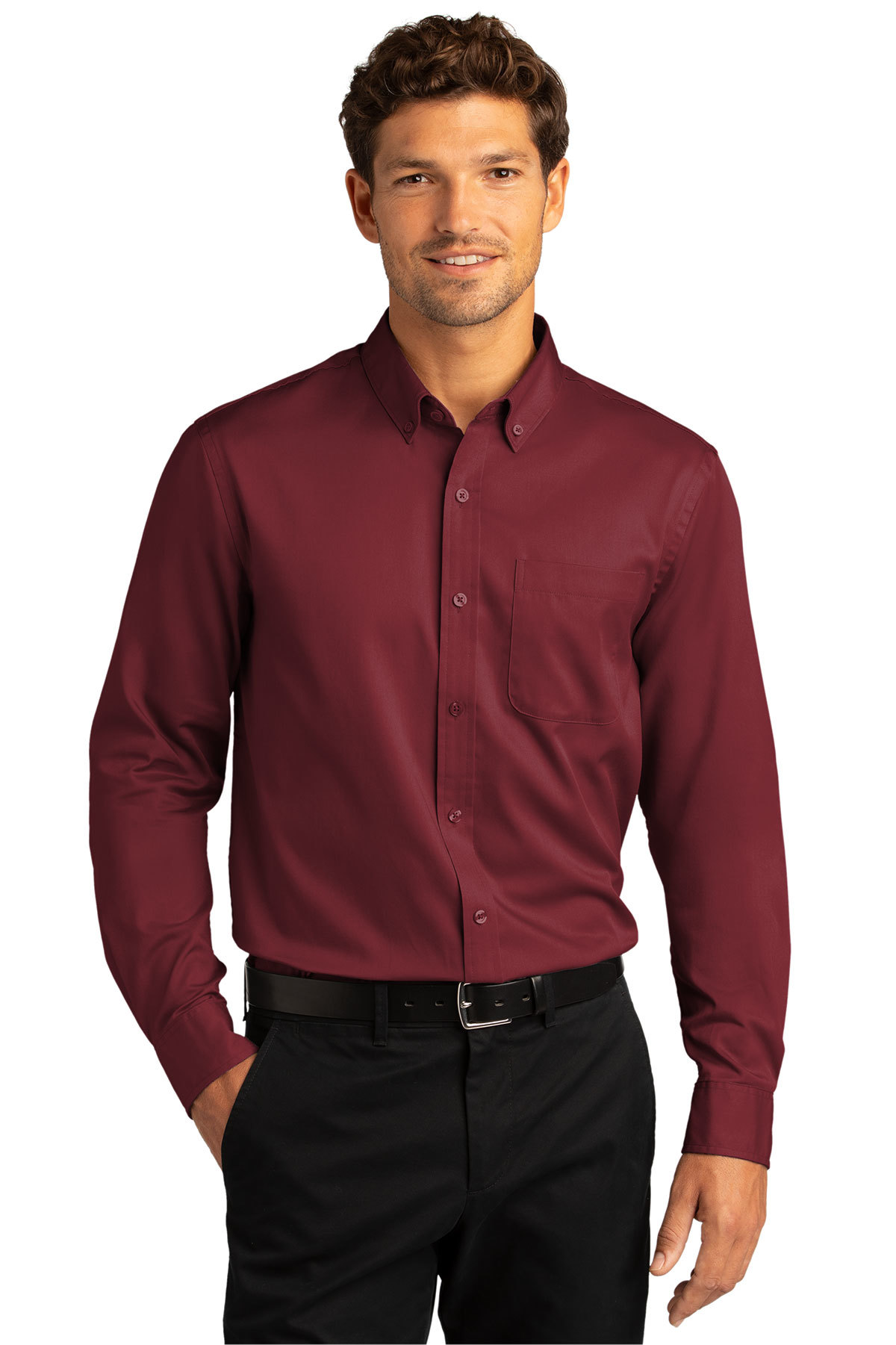 Port Authority Long Sleeve SuperPro React Twill Shirt | Product ...