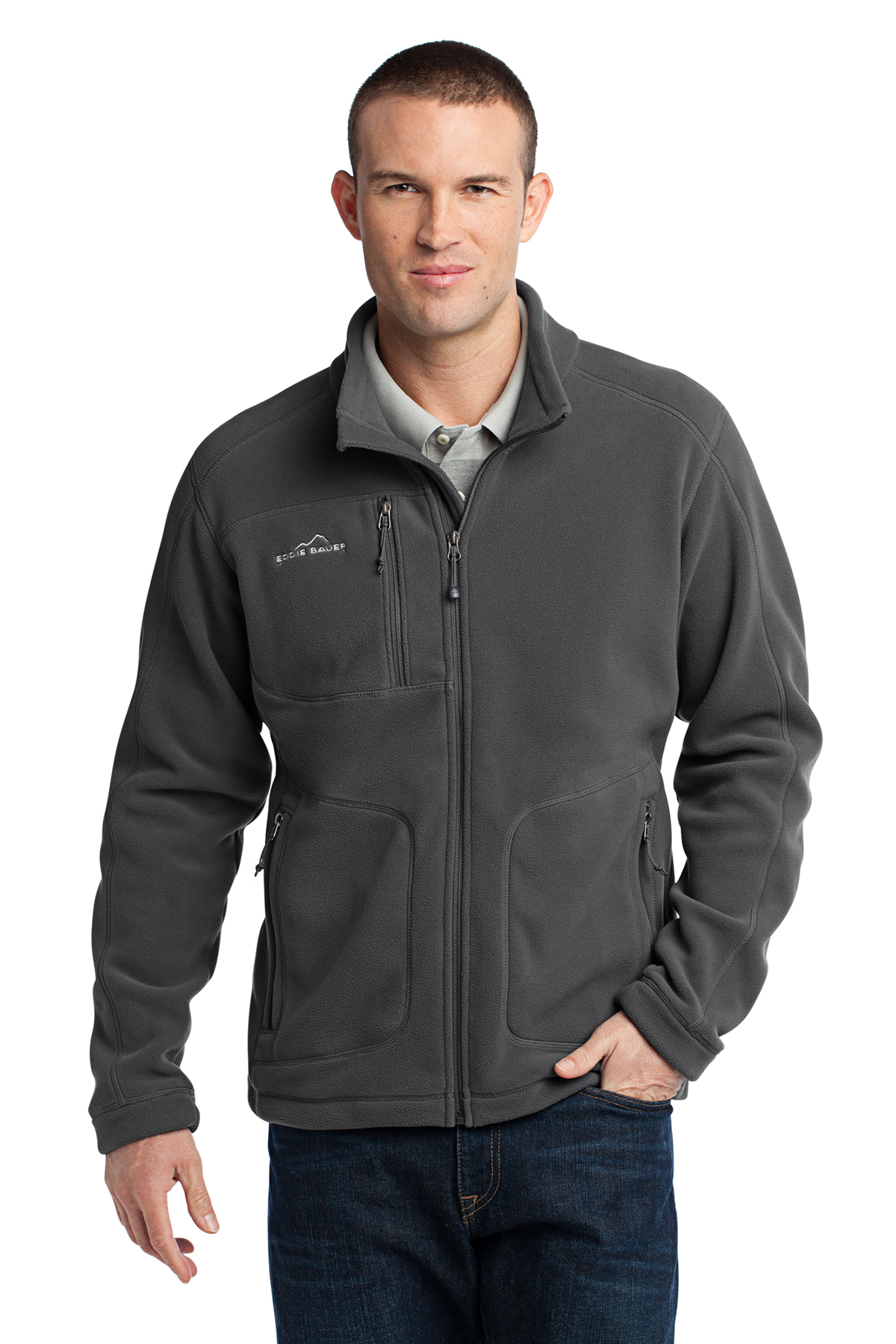 Eddie Bauer Wind Resistant Full Zip Fleece Jacket Product SanMar