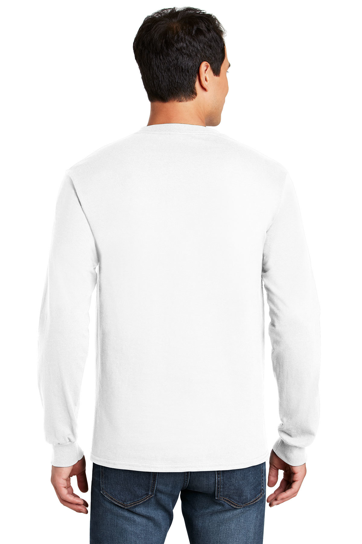Gildan - Ultra Cotton 100% US Cotton Long Sleeve T-Shirt with Pocket ...