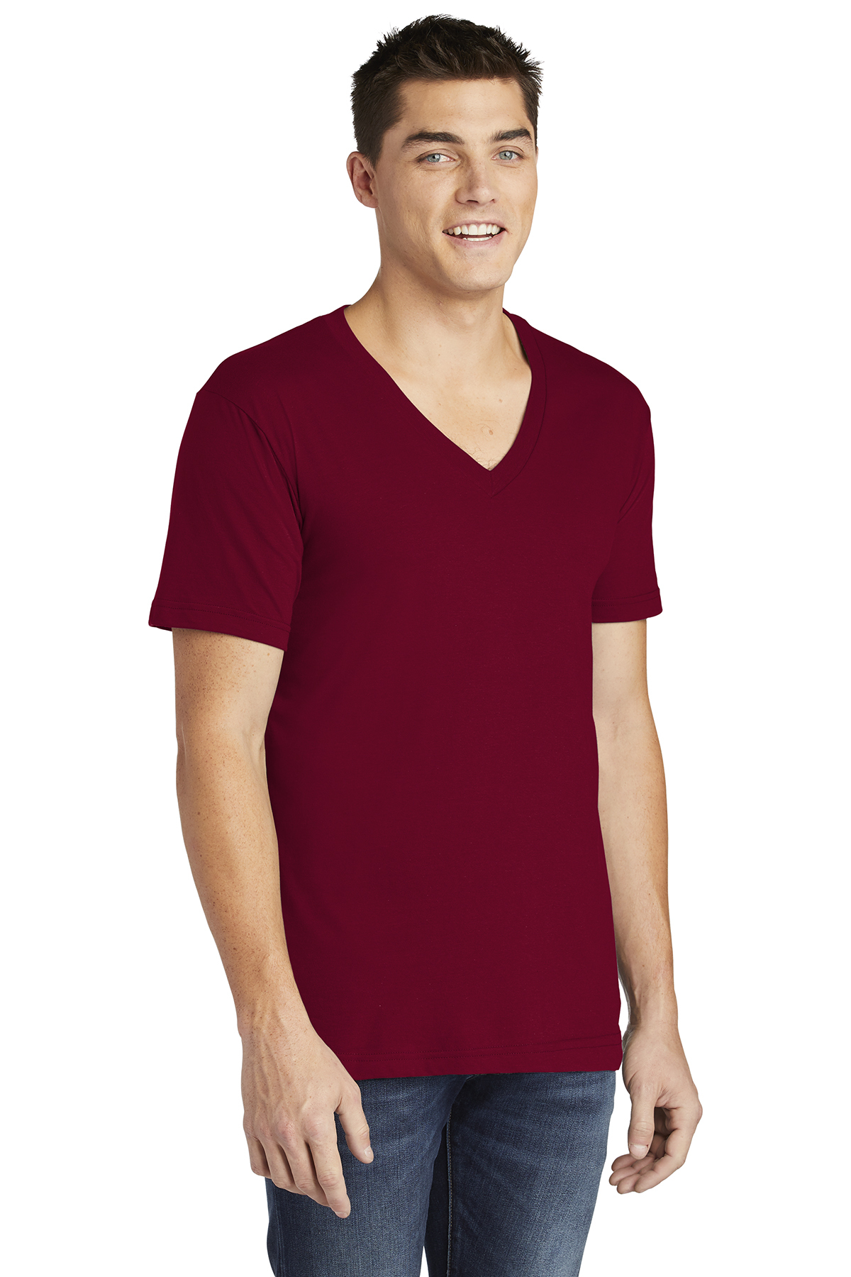 American Apparel Fine Jersey V-Neck T-Shirt | Product | SanMar